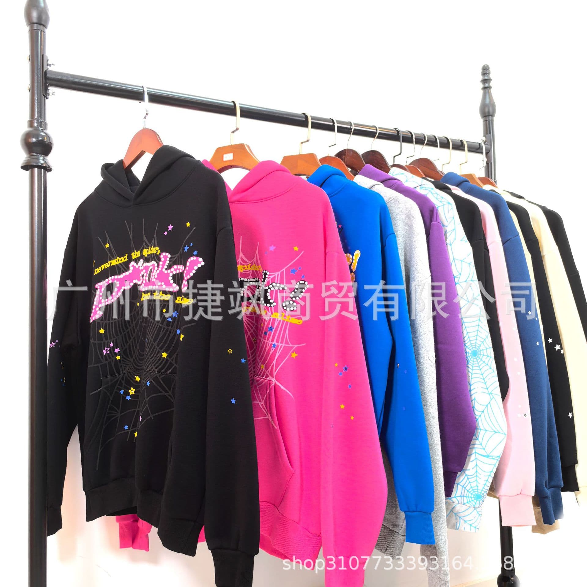 High Version European and American Hot Selling Trendy Brand Sp5der Hoodie Heavyweight Couple Style Overseas Cross-Border Edition In Stock Sweatshirt