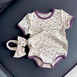 Newborn Baby Summer Thin Style Casual Printed Bodysuit Baby Romper Summer Clothing