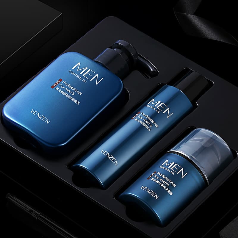Fanzhen Men's Skincare Gift Set: Moisturizing, Oil Control, Toner, and Facial Cleanser for Dry Skin