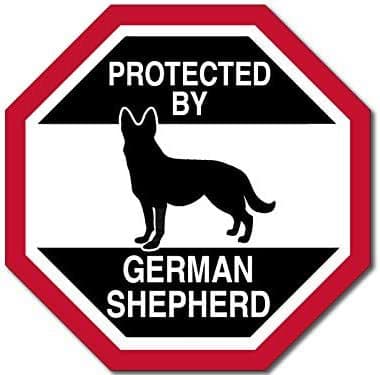 Watchdog Vinyl Indoor Store and Car Octagonal Duty Dog Sticker 4 x 4 Inches