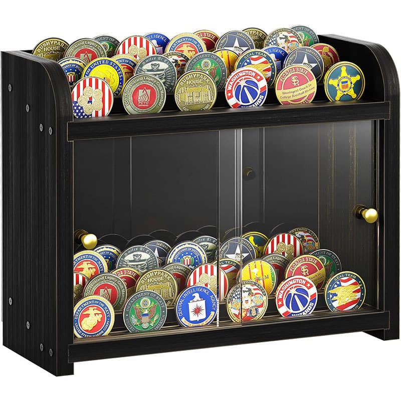 Cross-Border Wooden Commemorative Coin Display Stand, Desktop Medal Showcase with Multi-Tiered Design for Coin Collection
