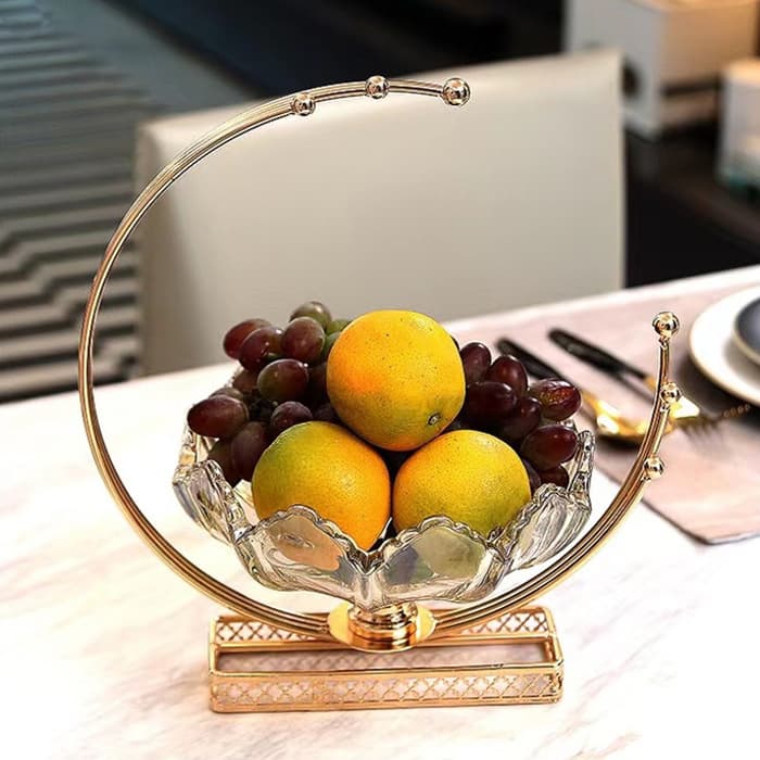 European Style Fruit Plate, Light Luxury Living Room Modern Creative Minimalist High-End Coffee Table Nut and Candy Storage Bowl Decor