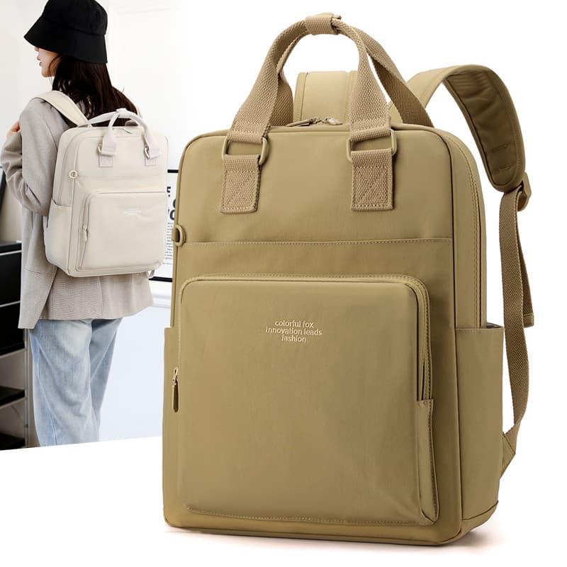 Colorful Fox New Women's Backpack, Cross-Border Water-Repellent Nylon Backpack, Versatile Printed Logo School Bag