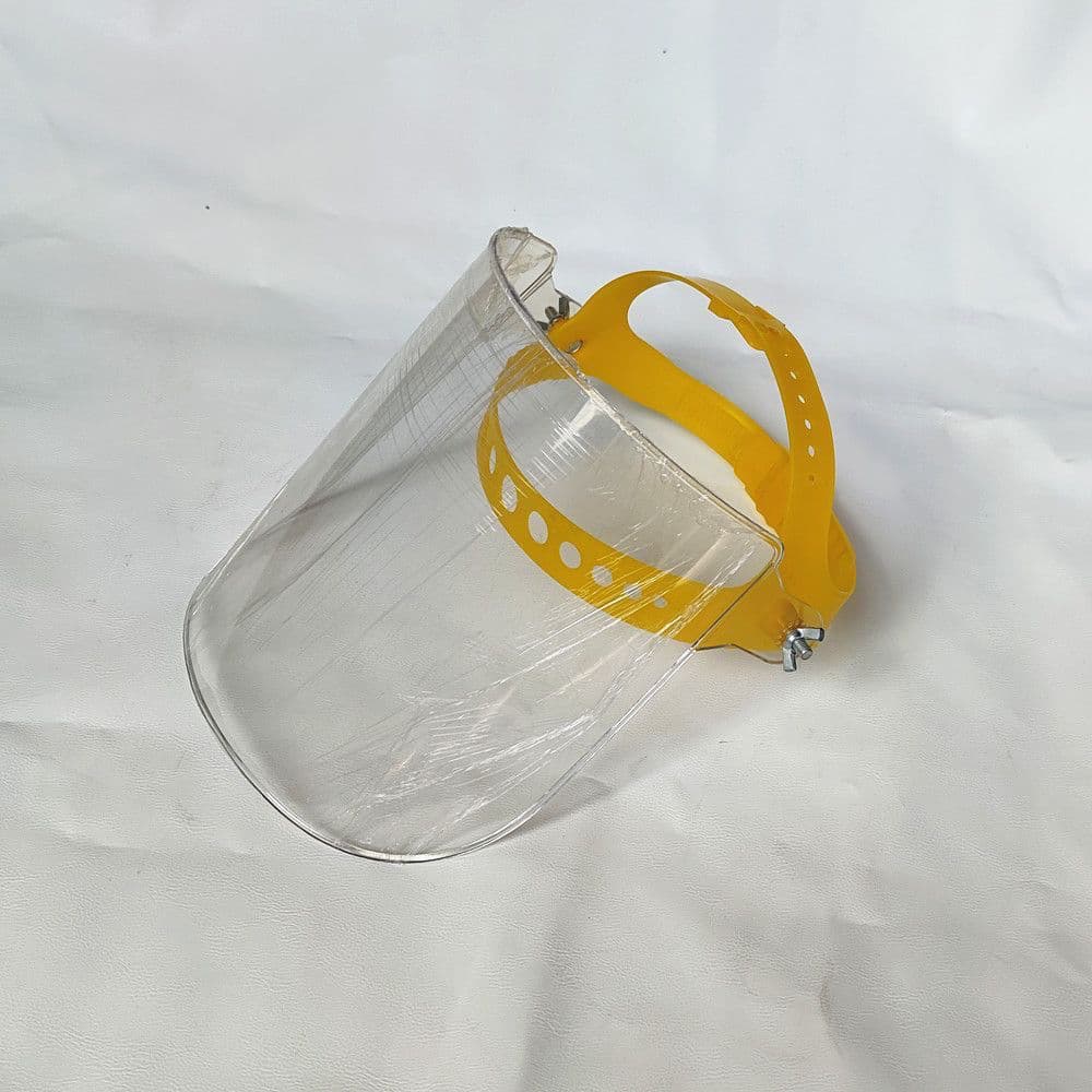 Transparent Face Shield with Gray TIG Welding Grinding Dustproof Head-Mounted Protection, Oil Splash Guard Mask