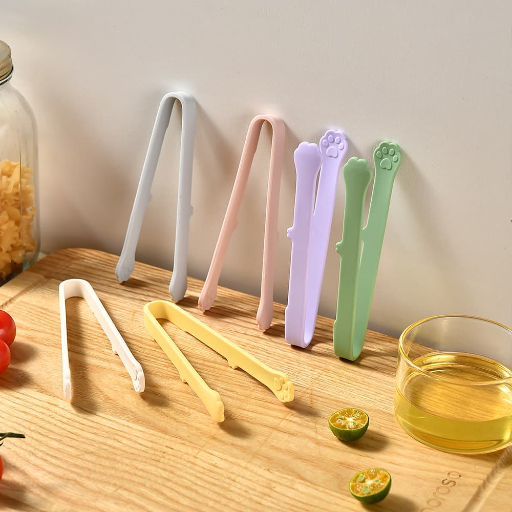 Silicone Cat Paw Food Tongs, Heat-Resistant Food Clips, Salad Tongs, Cute Snack Clips, Ice Cube Tongs