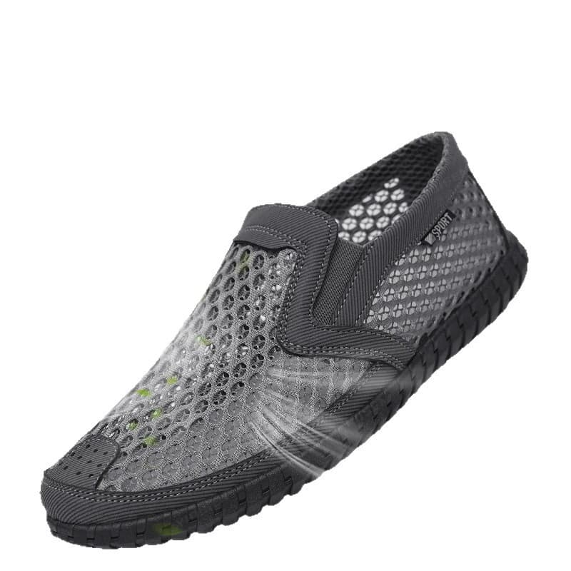 Summer Men's Old Beijing Cloth Shoes Casual Mesh Shoes Soft Breathable Anti-Slip Middle-Aged Dad Shoes Hollow Sandals