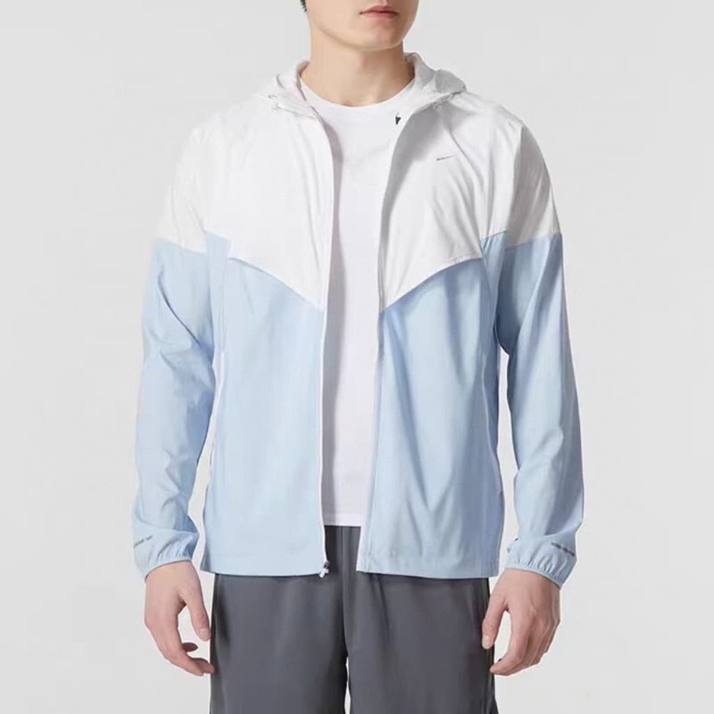 Men's running jacket, sun protection skin jacket, summer new style woven hooded coat, foreign trade spot wholesale FB7541