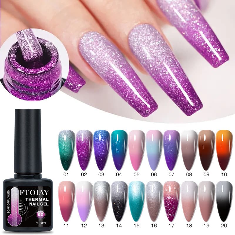 Thermochromic Gel Nail Polish Full Set Nude Solid Color Nail Gel Nail Function Gel Nail Polish Macaron