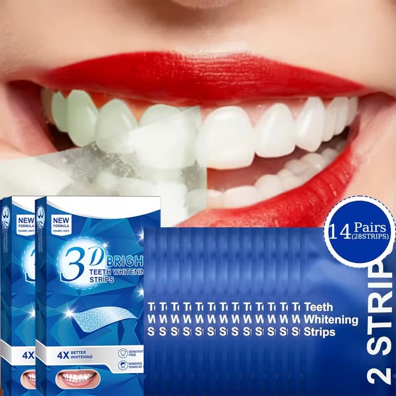 3DTEETH, WHITENING, STRIPS Teeth Whitening Strips, Dry Strips, No Residue, PAP Non-Peroxide Whitening