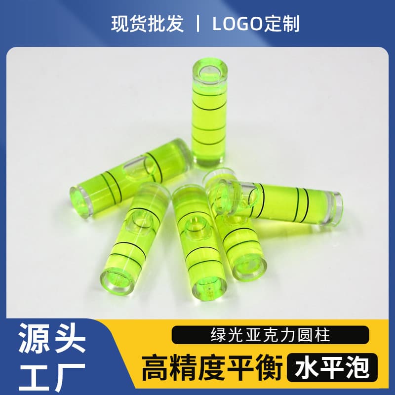 Factory Wholesale Cylindrical Spirit Level, Acrylic Mini Level, Precision Green Bubble Spirit Level