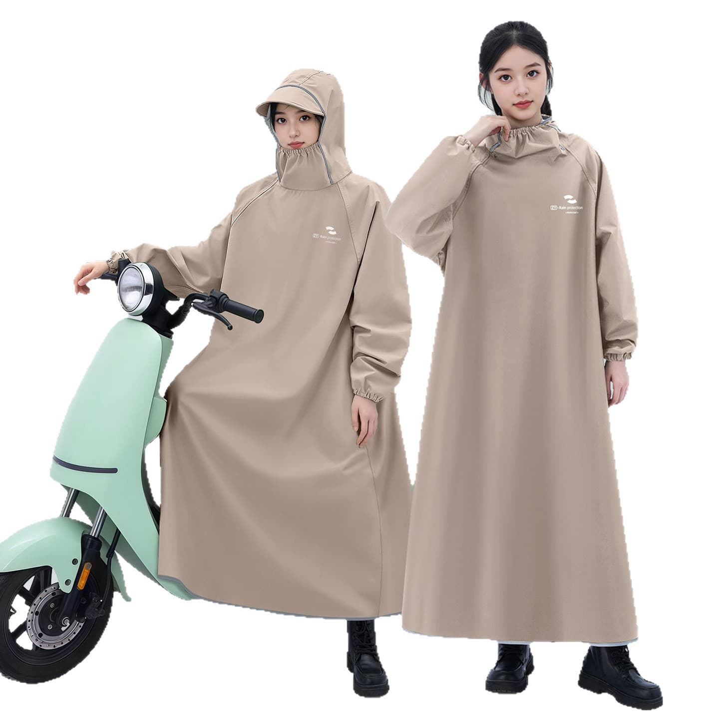Zhengyu Raincoat Heavy Rain Long Sleeve Electric Scooter Riding Integrated Poncho Women Full Body Thickened Oxford Cloth