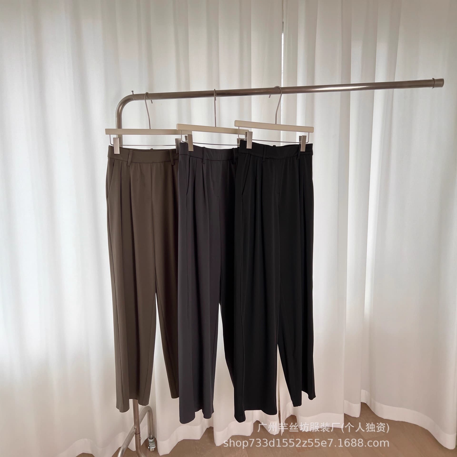 Lulu's same daydrift women's high-waisted commuter suit pants with elastic waist, casual drape, slimming wide-leg trousers