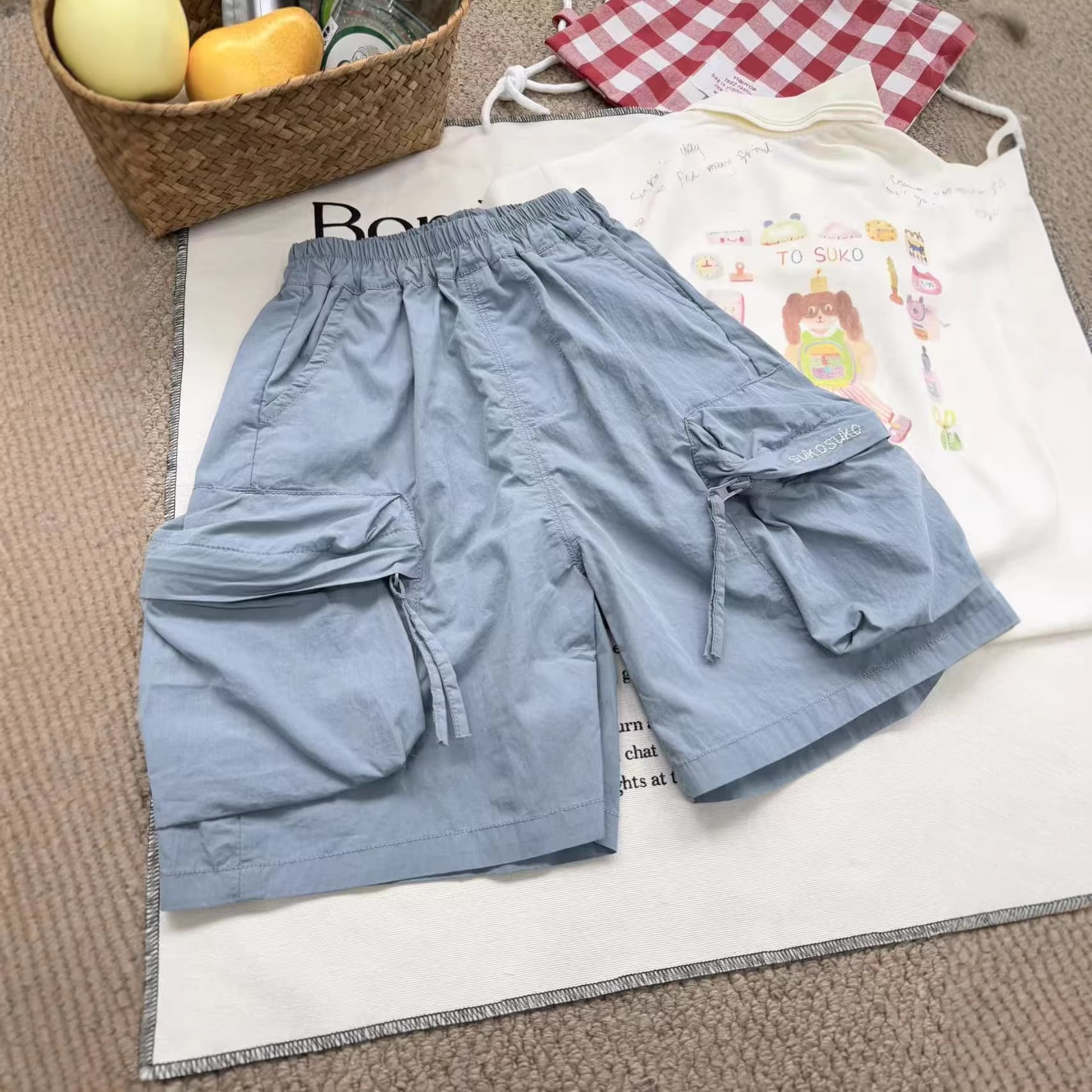 Korean-style Boys Summer New Workwear Embroidery Letter Cotton Pants Casual Versatile Shorts for Toddlers