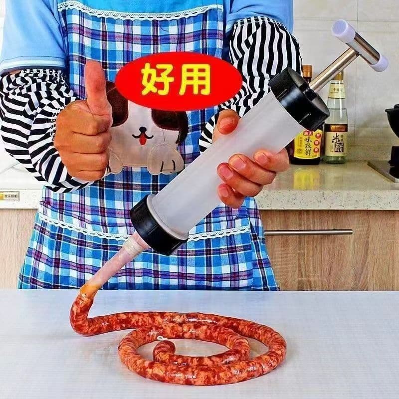 Manual sausage machine, household sausage machine, sausage machine tank, sausage casing filling tool, sausage artifact