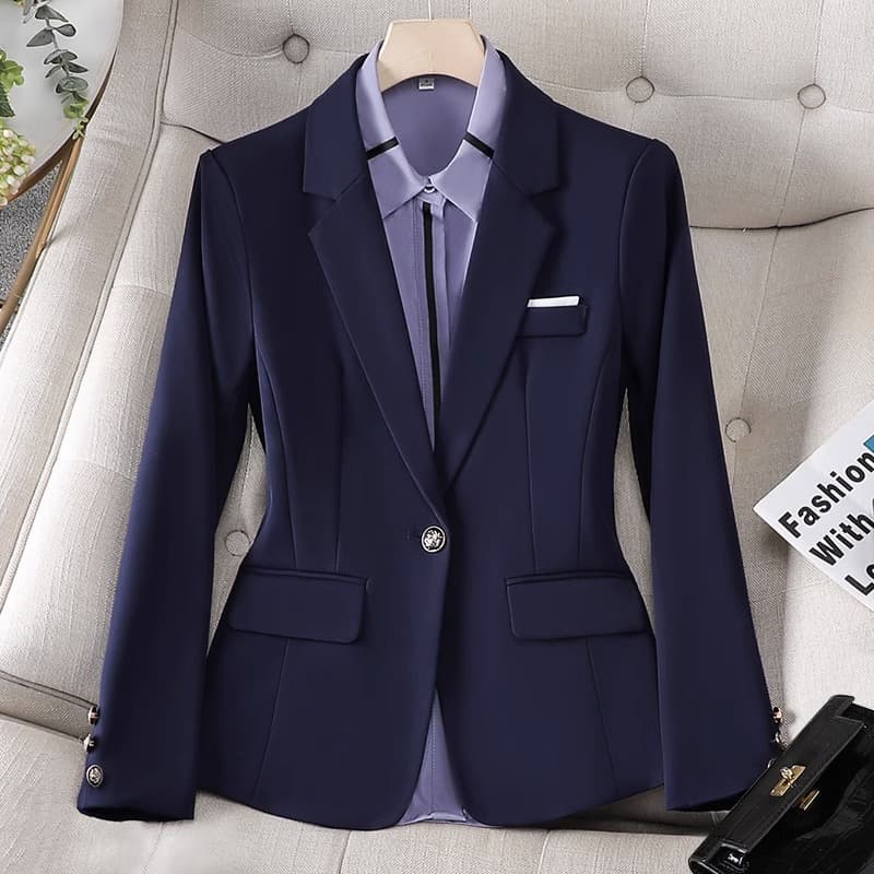 Professional Blazer for Women Work Suit Set Formal Occasion Hotel Front Desk Uniform Civil Service Interview Autumn