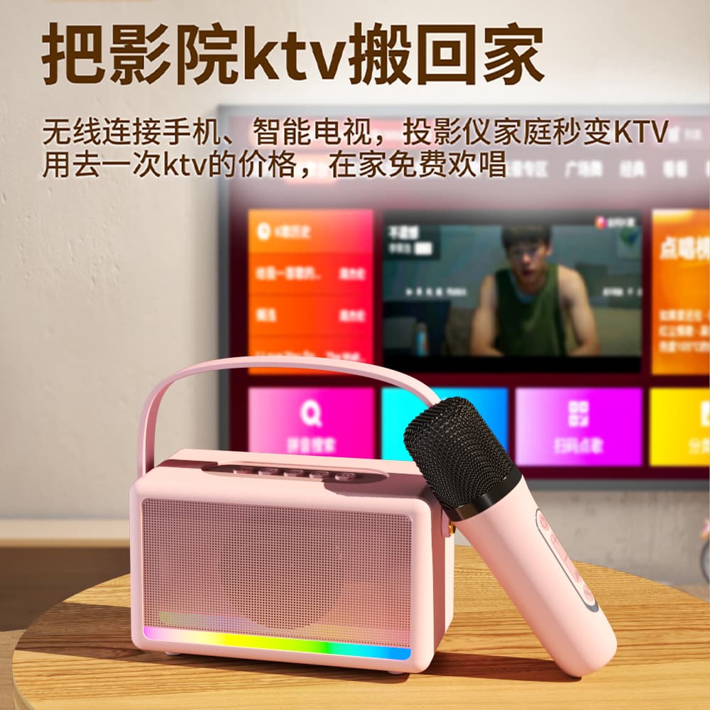 S21 Wireless Bluetooth Speaker Portable Outdoor Speaker with Microphone for Karaoke Desktop Home KTV Small Speaker