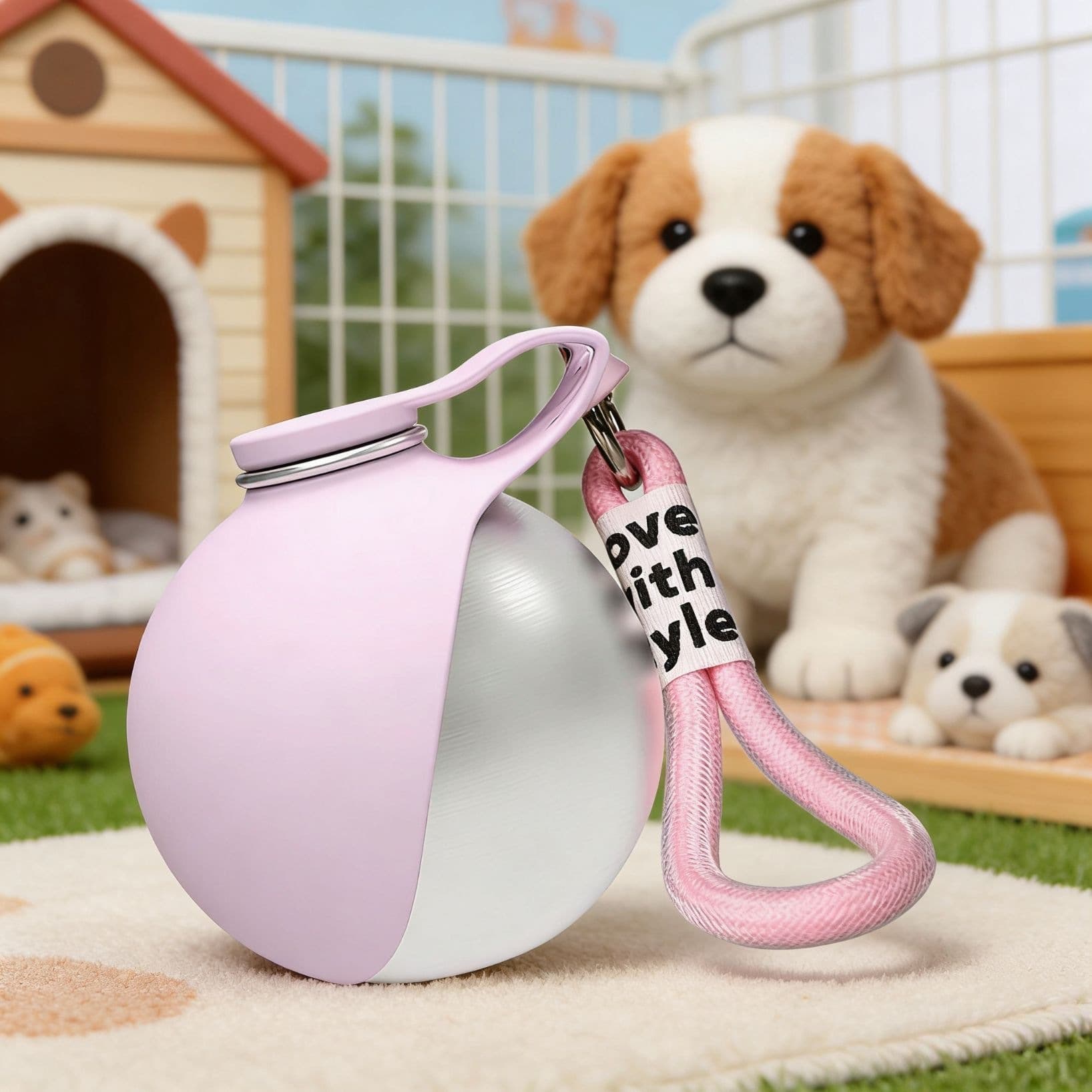 Hot-selling cross-border pet supplies stainless steel water bottle for cats and dogs, outdoor foldable, large capacity, portable, with reflux design