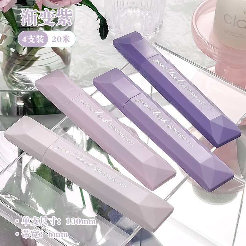 Pen-shaped Dot Glue Tape, Ins-style High Appearance Gradient Correction Tape Style Double-Sided Adhesive, Super Strong Sticky Tape for Handmade and Journaling