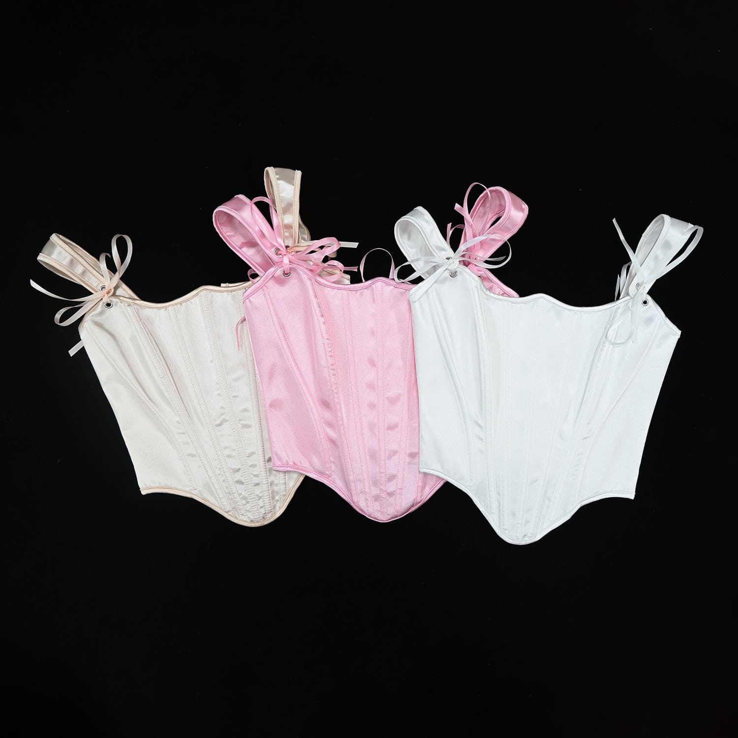 Hot New Small Wave Neckline Strap Corset Teen Girl Spaghetti Strap Vest Back Tie Waist Slimming Corset