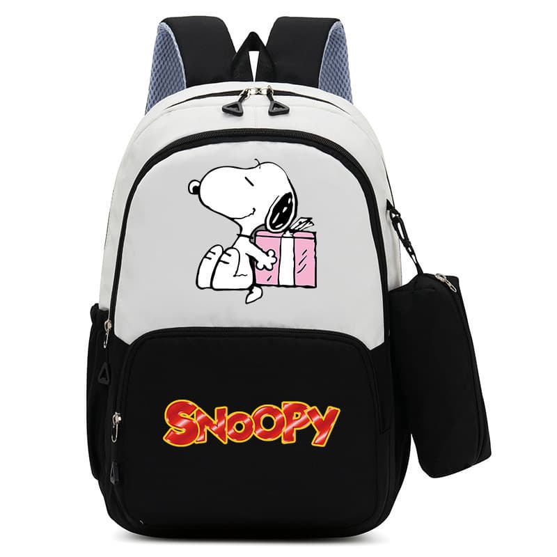 Amazon Cross-border Snoopy Cartoon Print Backpack Pencil Case for Elementary and Middle School Students
