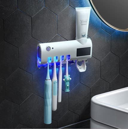 Smart toothbrush sterilizer, UV-protected, no-drill wall-mounted toothbrush holder, automatic toothpaste dispenser – direct from manufacturer.