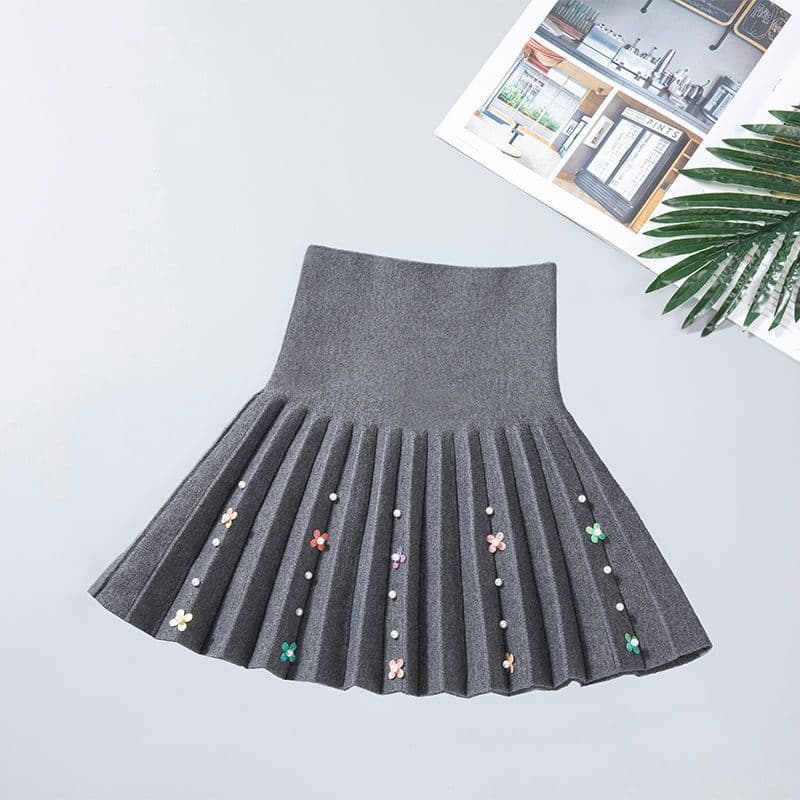 Children Girls Pleated Skirt Autumn Winter Half Skirt Kids Short Skirt Princess Dress Fashionable Student Internet Celebrity Little Girl Skirt