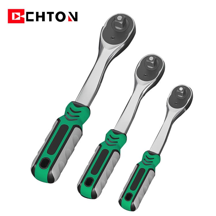High-End 72-Tooth Bidirectional Large Medium Small Drive Quick Bent Handle Labor-Saving Ratchet Detachable Wrench Tool Precision