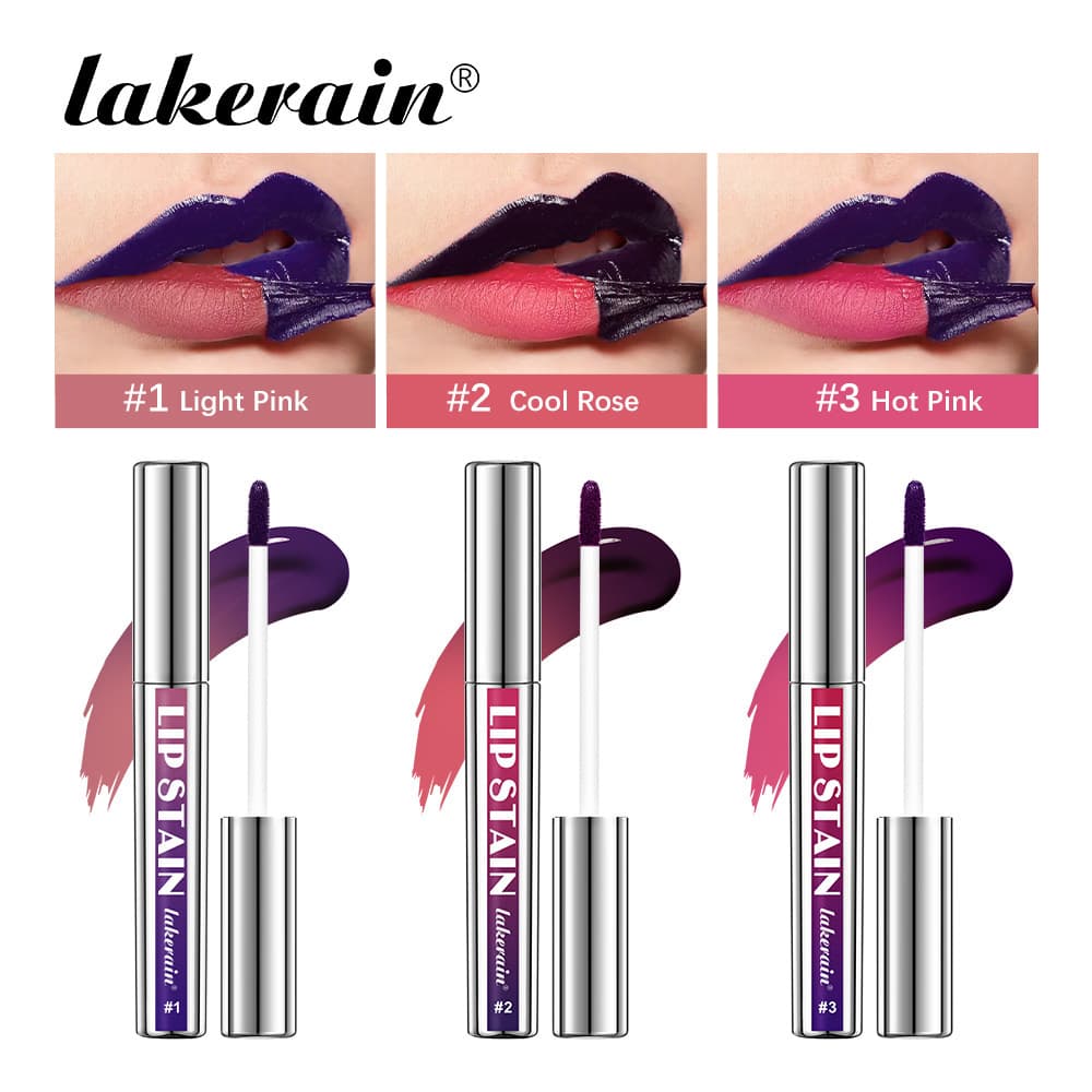 Cross-Border Cosmetics Lakerain Silver Tube Peel-Off Lip Gloss - Matte Finish, Easy Application for Beginners, Lip Stain Foreign Trade Version