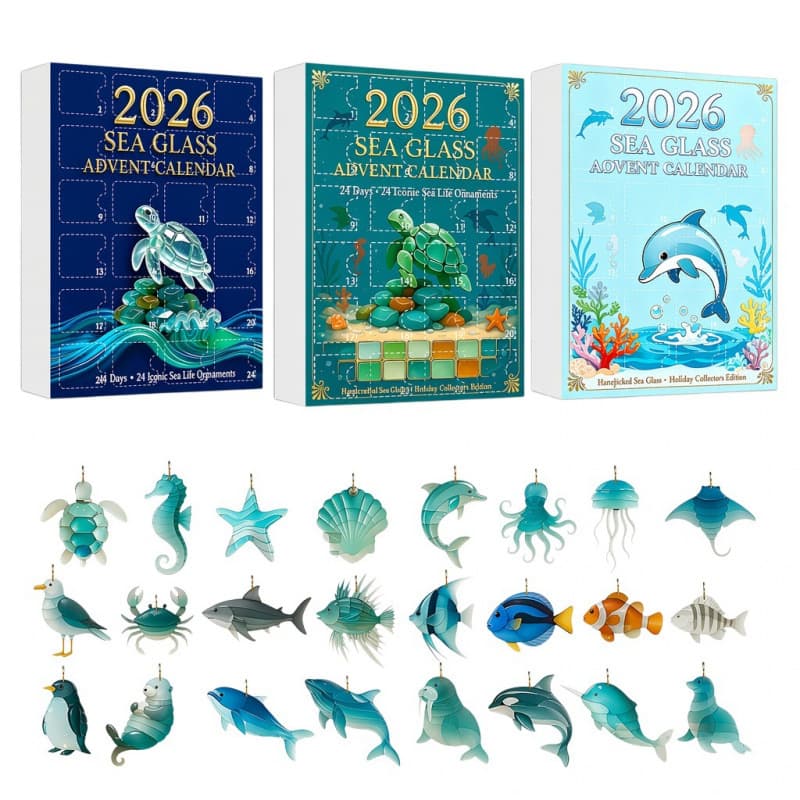 2026 SEA GLASS ADVENT CALENDAR Christmas advent calendar blind box acrylic pendant
