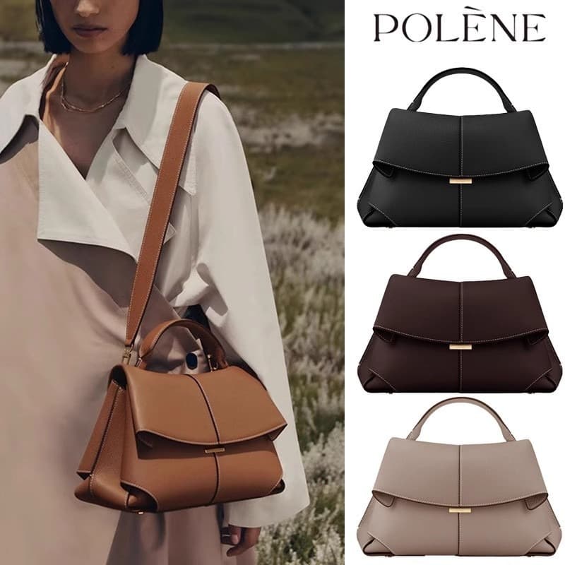 Cross-border Bestseller POLENE Smile Bag Fashion Genuine Leather Premium Feel Niche Design Women's Bag Pleated Shoulder Handbag