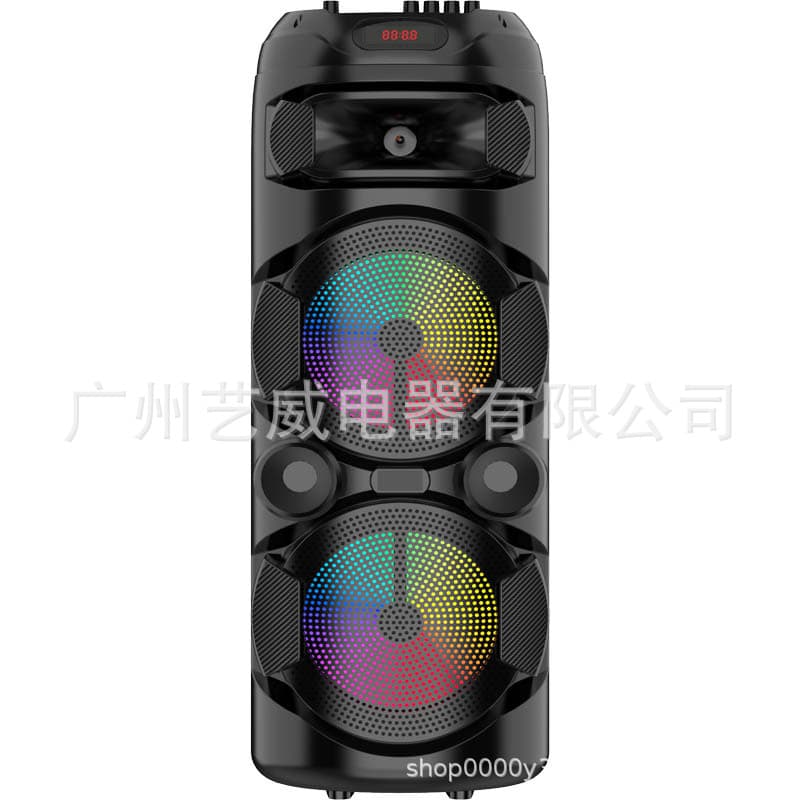 ZQS2801 Factory Wholesale New Dual 8-Inch Colorful Light Speaker 40W High Power Home Portable Bluetooth Speaker