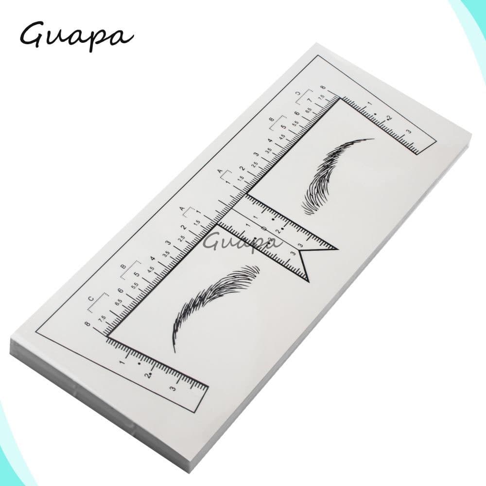 Adhesive One-Stroke Eyebrow Card Stencil Template for Tattoo Eyebrow Drawing, Korean Semi-Permanent Makeup Ombre Eyebrow Card