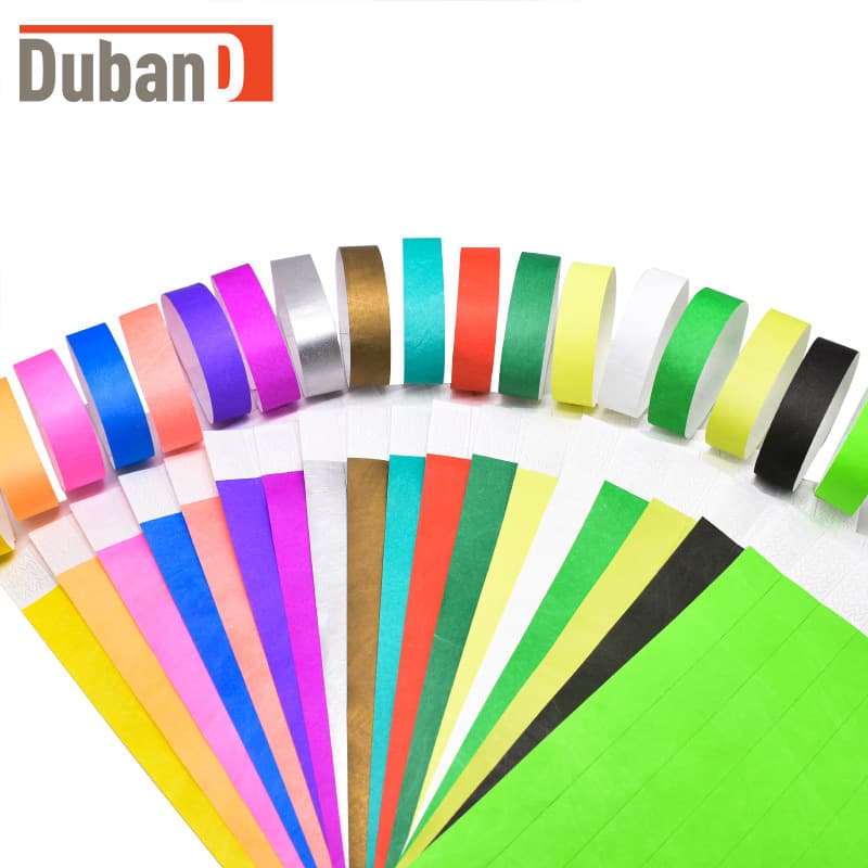 Disposable Duplex Paper Wristbands for Happy Castle Tours, Waterproof and Tear-Resistant Identification Ticket Bands with Handwriting Option