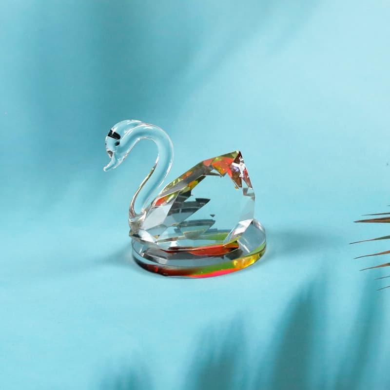 Factory direct sales crystal swan small ornaments wingless swan couple gifts wedding gifts living room crafts ornaments