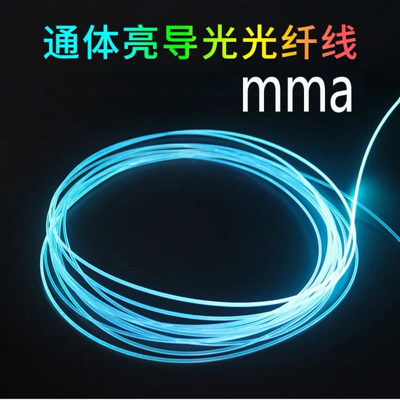 Light Guide Fiber Optic Strip, Side Glow, MMA Soft Transparent Solid Core Fiber Optic Light Bar for Ambient Lighting