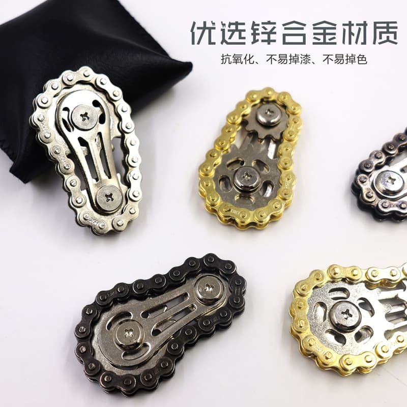 Metal Gear Machine Decompression Finger Spinner Finger Chain Gear Flywheel Chain Fidget Spinner Boredom Reliever