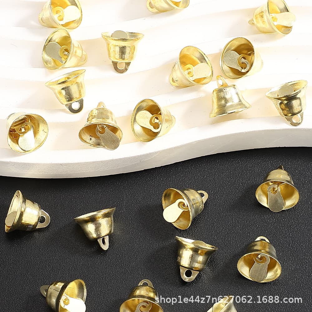 12mm Gold Plated Hardware Ornament Accessories Bell Toy Pendant Christmas Trumpet Bell DIY