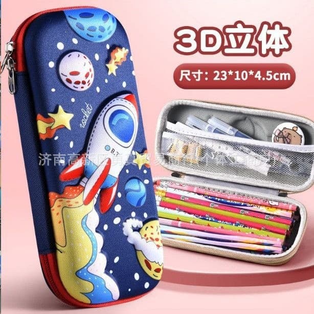 Astronaut 3D Pencil Case Stationery Box Cartoon Cute Pencil Case Boys and Girls Large Capacity Children's Pencil Case Back to School