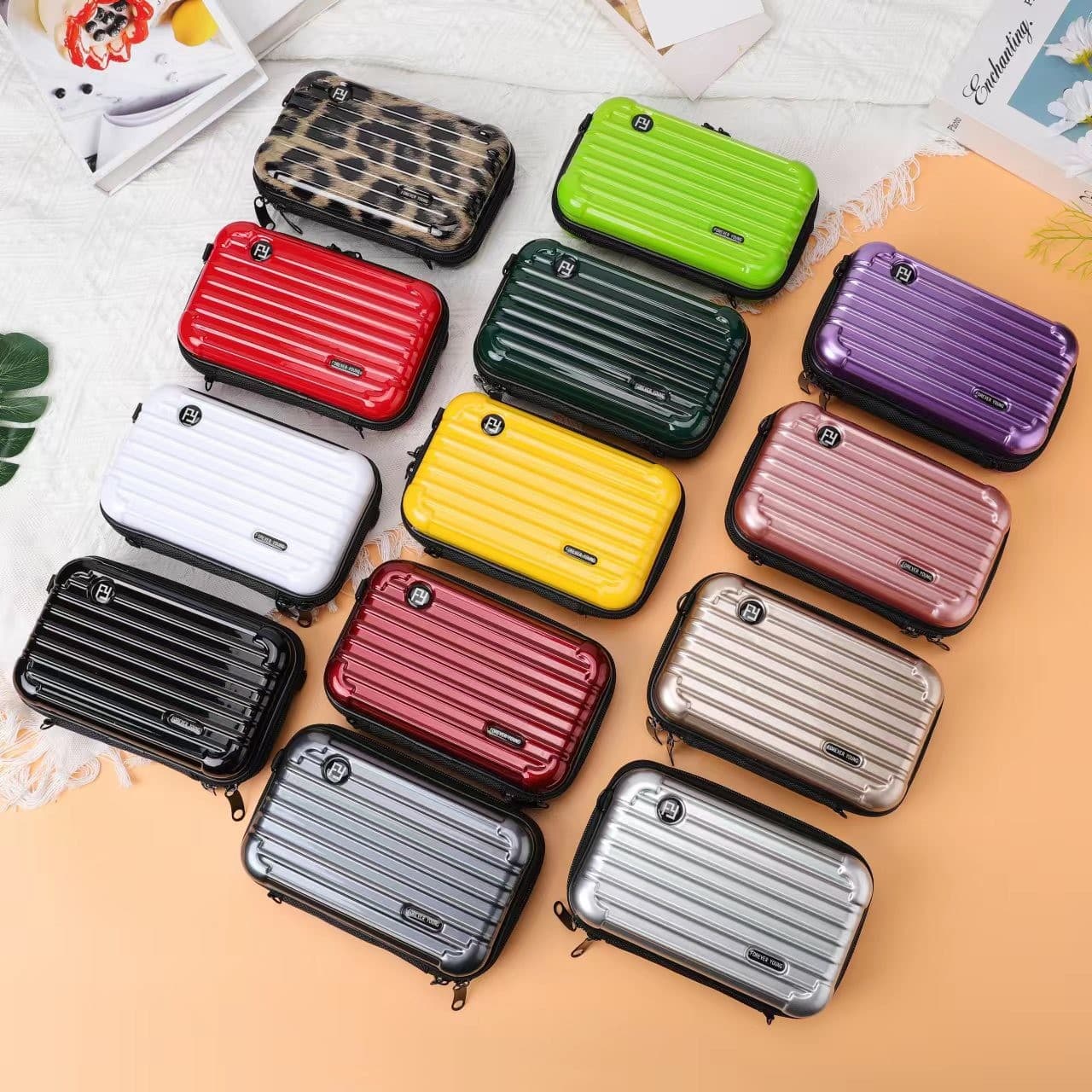 Popular 7-inch PC hard shell cosmetic bag, waterproof toiletry bag, travel storage bag, cross-body shoulder bag, customizable LOGO