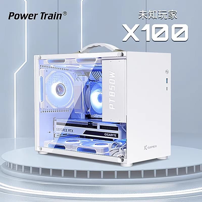 Cross-border Desktop Portable MATX Host Case Desktop Computer Portable E-Sports Game Transparent Small Case