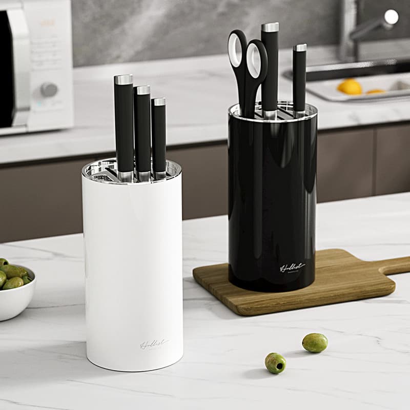 Kitchen Plastic Knife Holder Multi-Function Storage Box Scissors Organizer Desk Top Knife Rack Home Use Utility Knife Stand