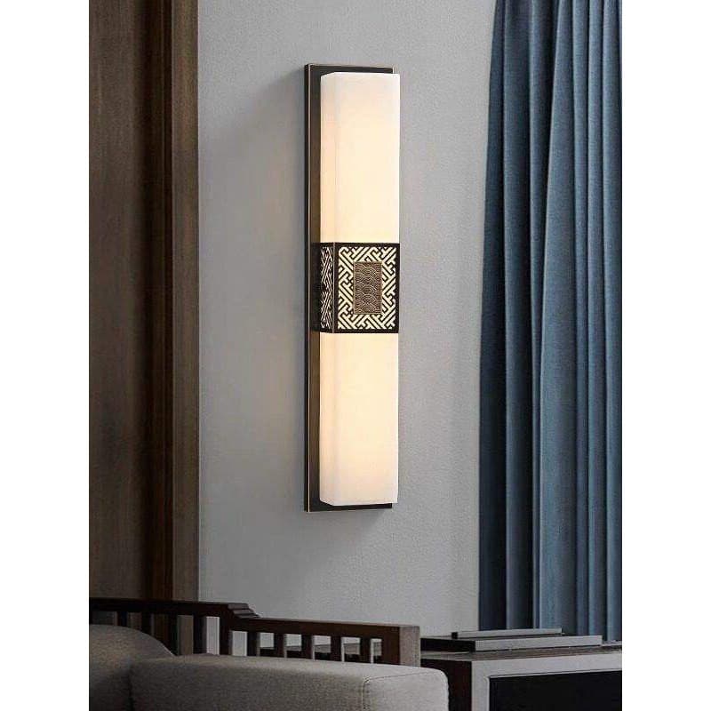 New Chinese Style Wall Lamp Full Copper Marble Living Room TV Background Wall Modern Minimalist Chinese Style Hallway Bedroom Bedside Lamp