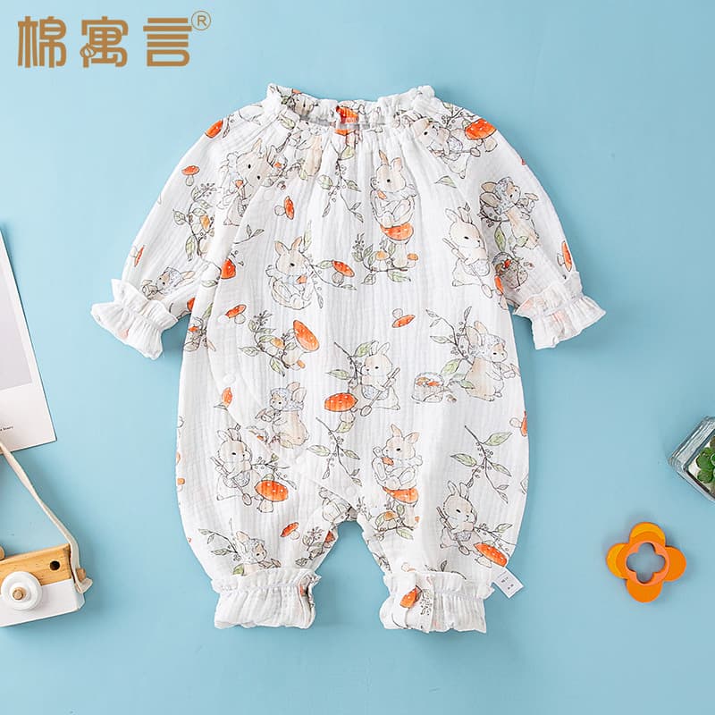 Spring Baby Romper Princess Style Cute Infant Clothes for Girls Summer Long-Sleeve Newborn Bodysuit Crawling Outfit