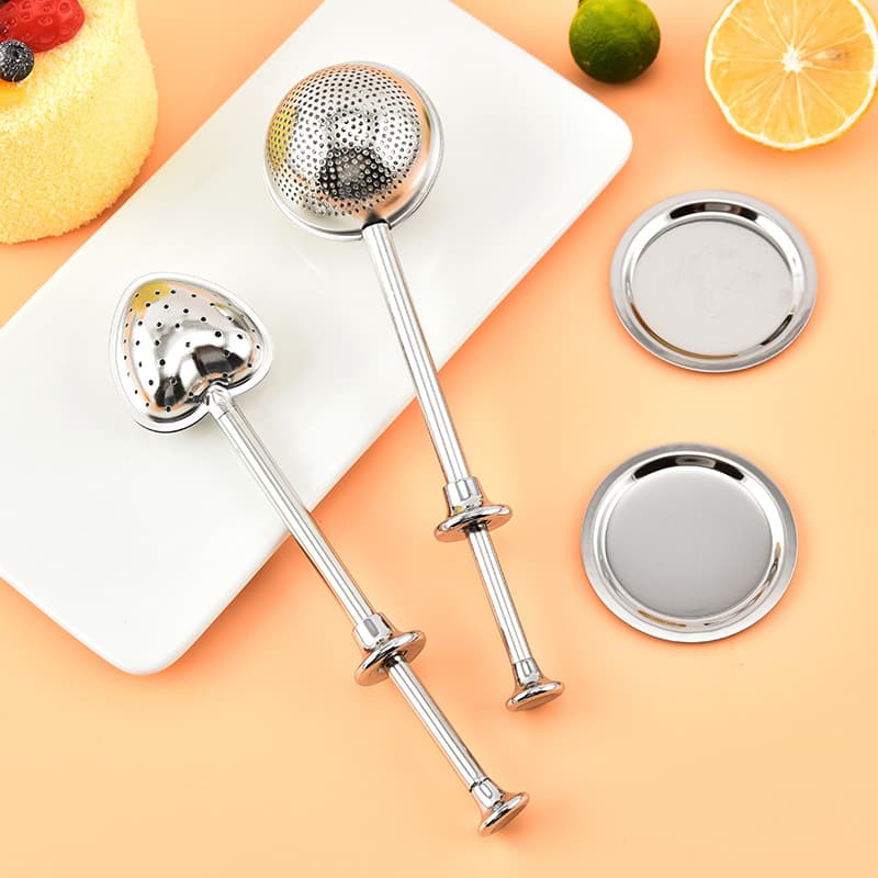 Handle Press 430 Stainless Steel Tea Infuser, Telescopic Syringe Tea Ball, Tea Leaf Strainer, Tea Dregs Filter