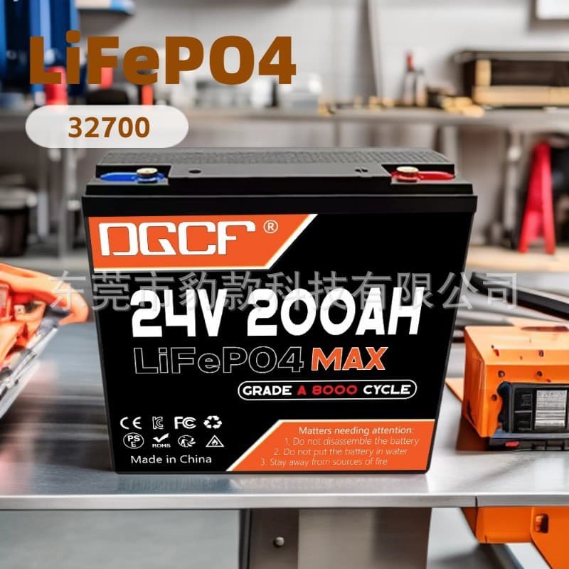 24V 200Ah lithium iron phosphate battery built-in 200A BMS rechargeable battery for RV and campervan