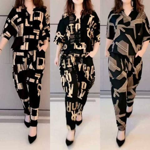 Cross-Border Plus Size Women's Set Summer New Fashion Loose Casual Harem Jogger Pants Two-Piece Set