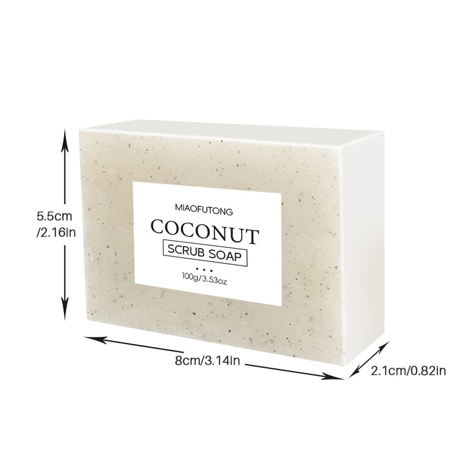 Cross-border European and American popular coconut scrub soap turmeric coconut milk soap lemon soap seaweed cleansing shower handmade essential oil soap