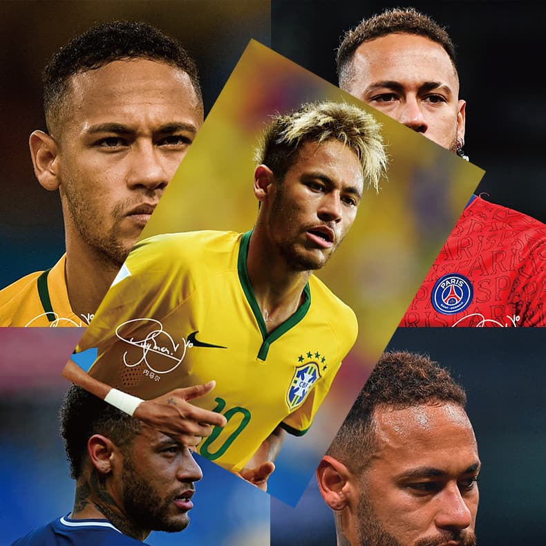 Neymar poster OPP bag, high-definition coated paper, 1 set of 8 pieces, football star peripheral signature wall stickers