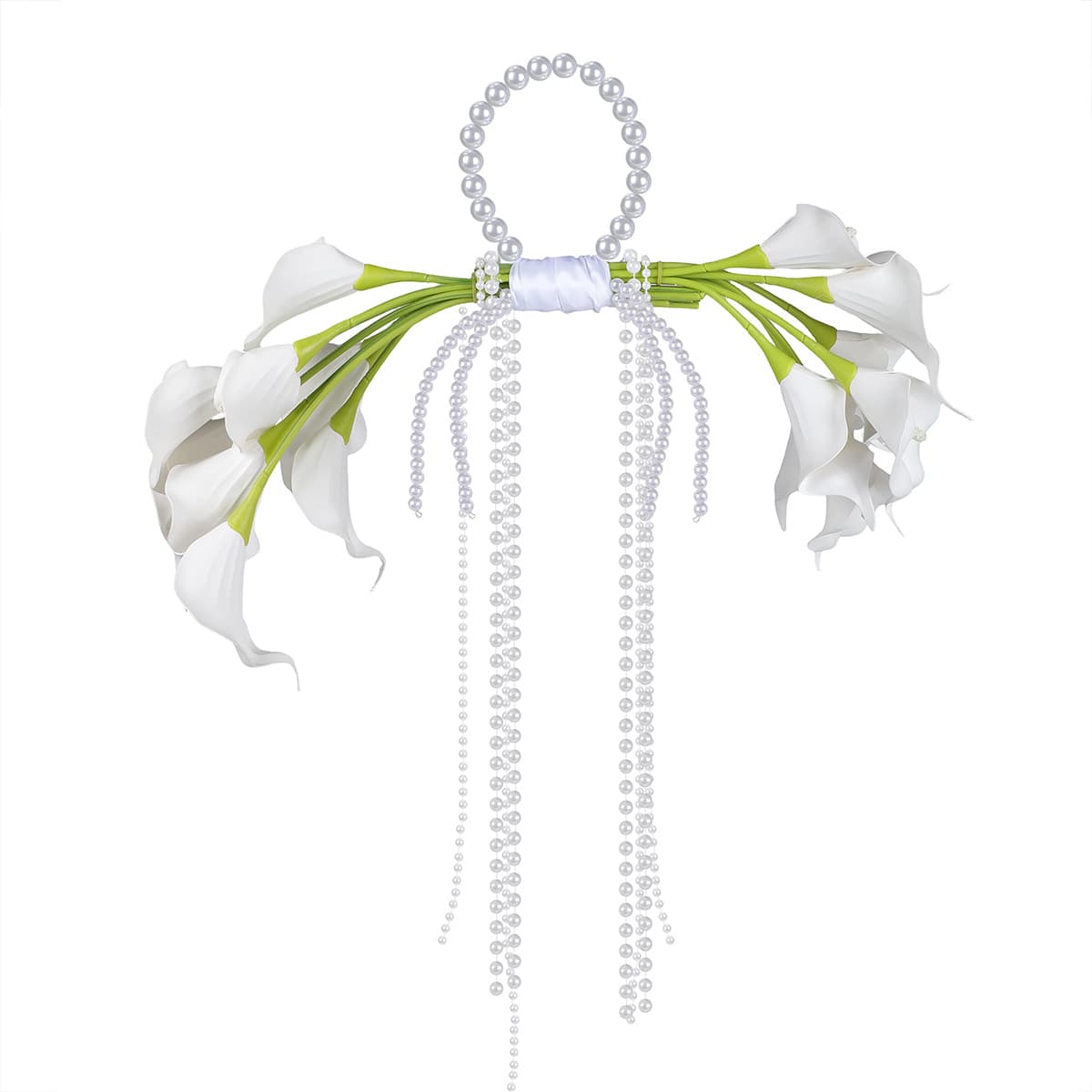 Pearl Bouquet Fashionable New Trend Handheld Calla Lily Wedding Bouquet Bride Bridesmaid Pearl Hand Bouquet