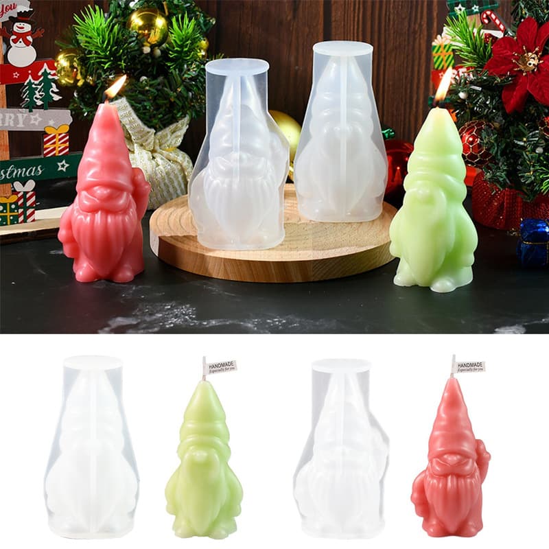 DIY Resin Mold - Santa Claus Aromatherapy Candle Mold Christmas Figure Plaster Ornament Silicone Mold
